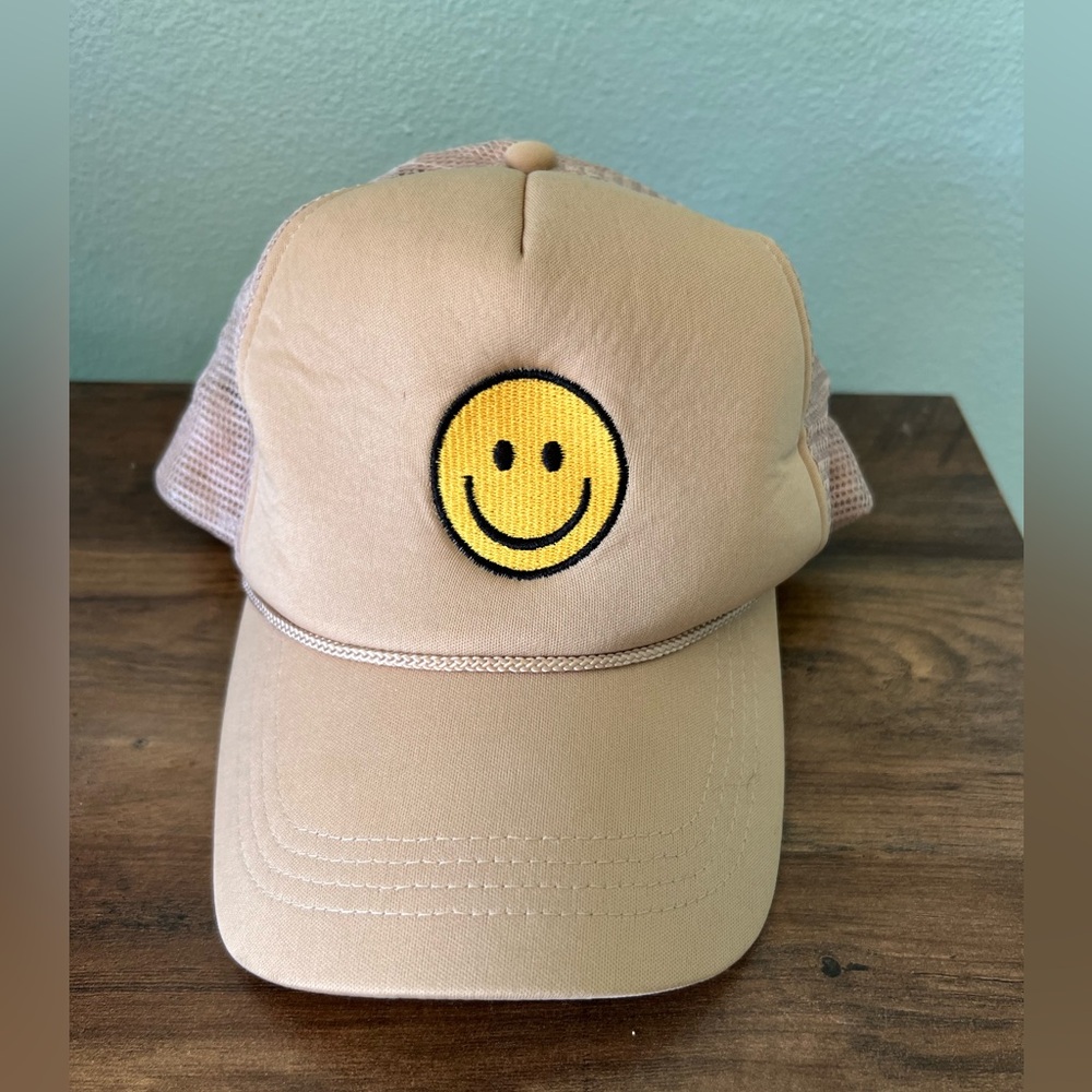David and Young Tan Smiley Face Trucker Hat